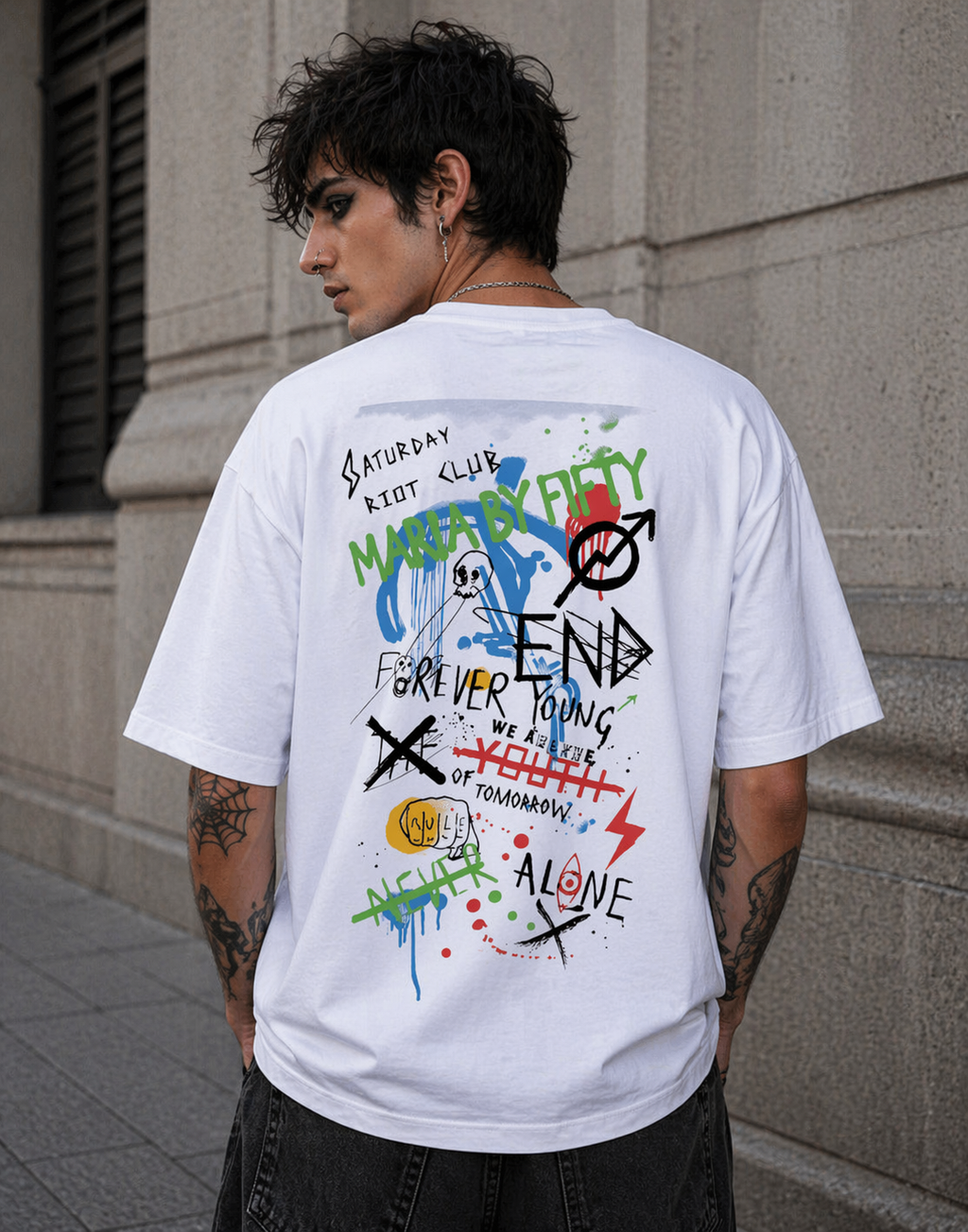 Backside Trendy Unisex Oversized Standard T-Shirt