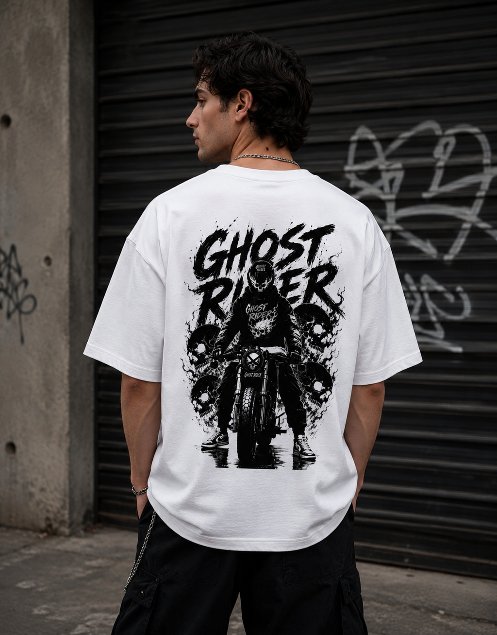 Ghost Rider - Back and Front Terry Oversized Tee