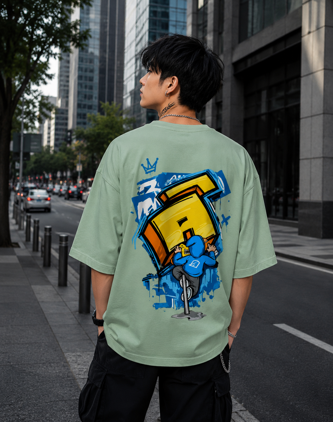 CRISIS - Back and Front Terry Oversized Tee