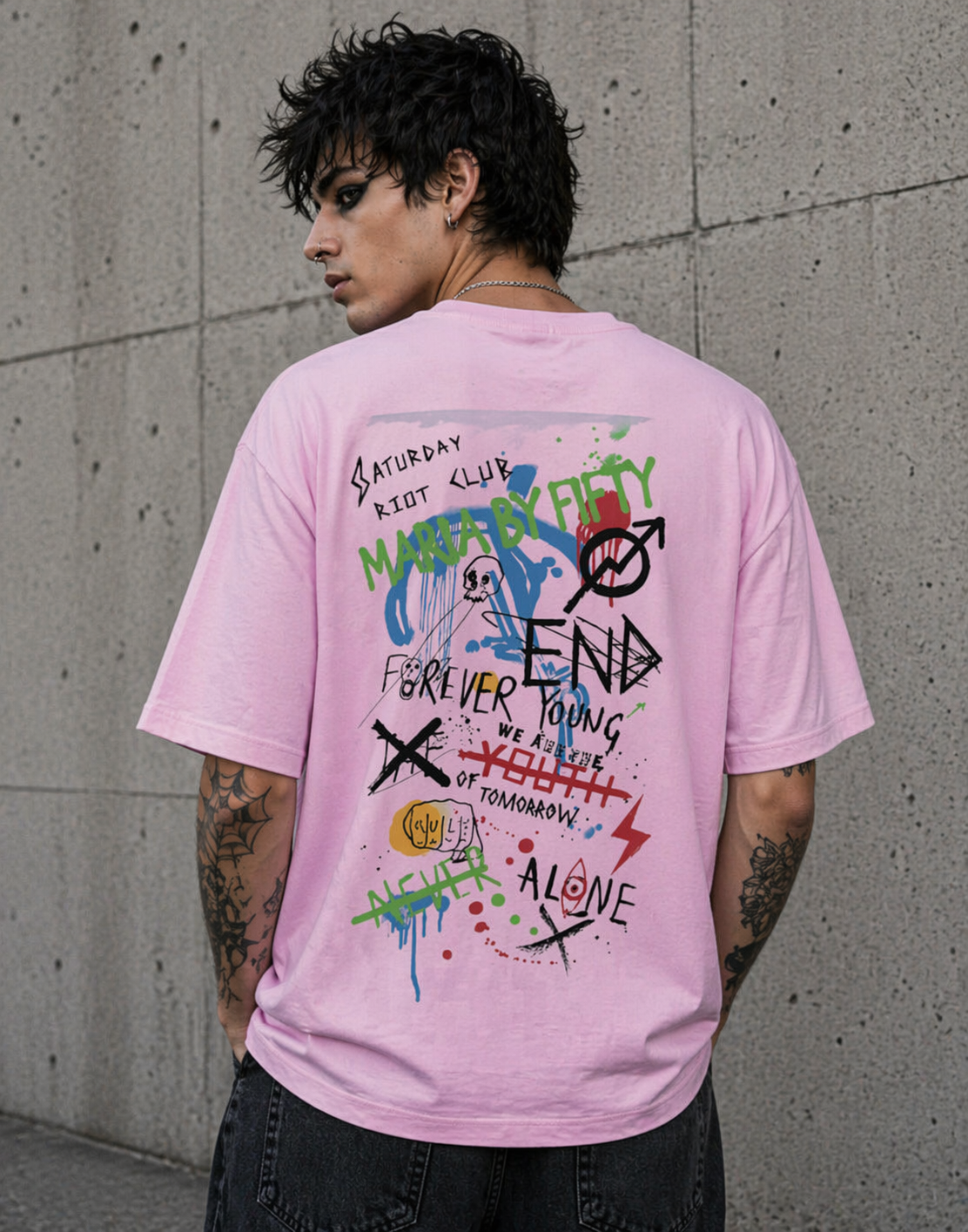 Backside Trendy Unisex Oversized Standard T-Shirt