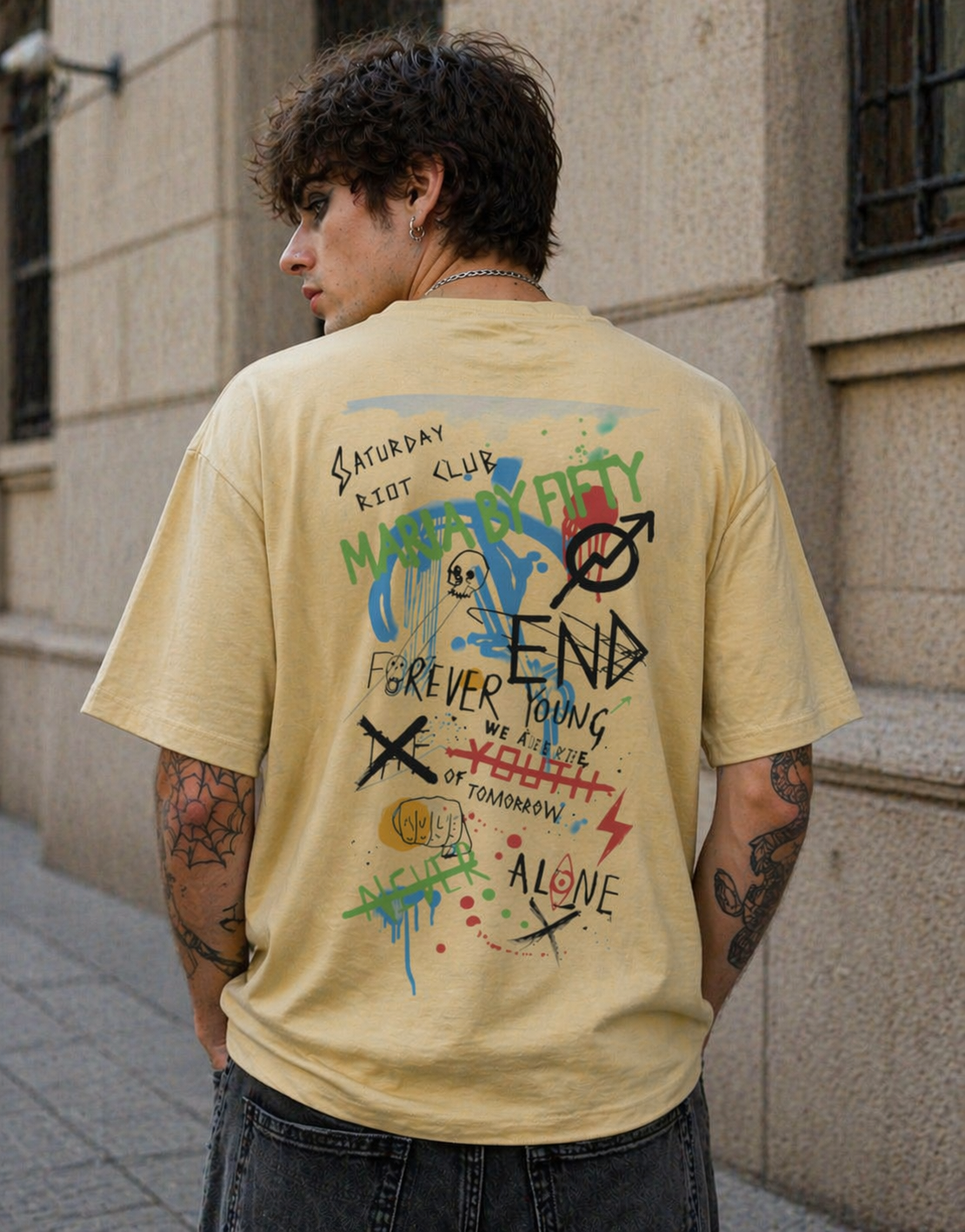 Backside Trendy Unisex Oversized Standard T-Shirt