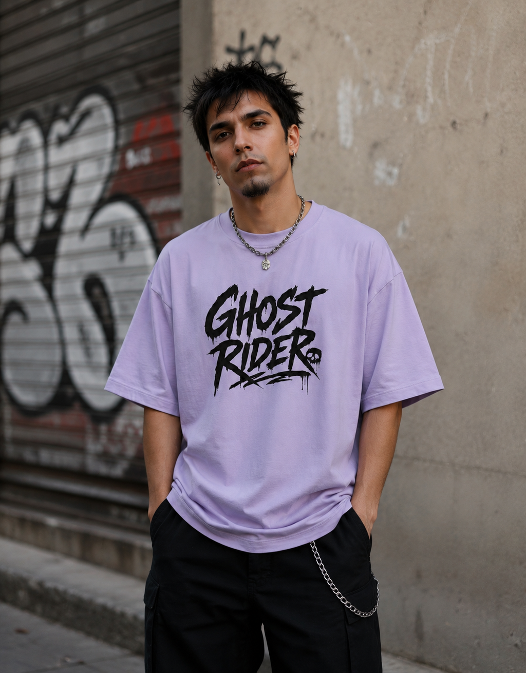 Ghost Rider - Back and Front Terry Oversized Tee