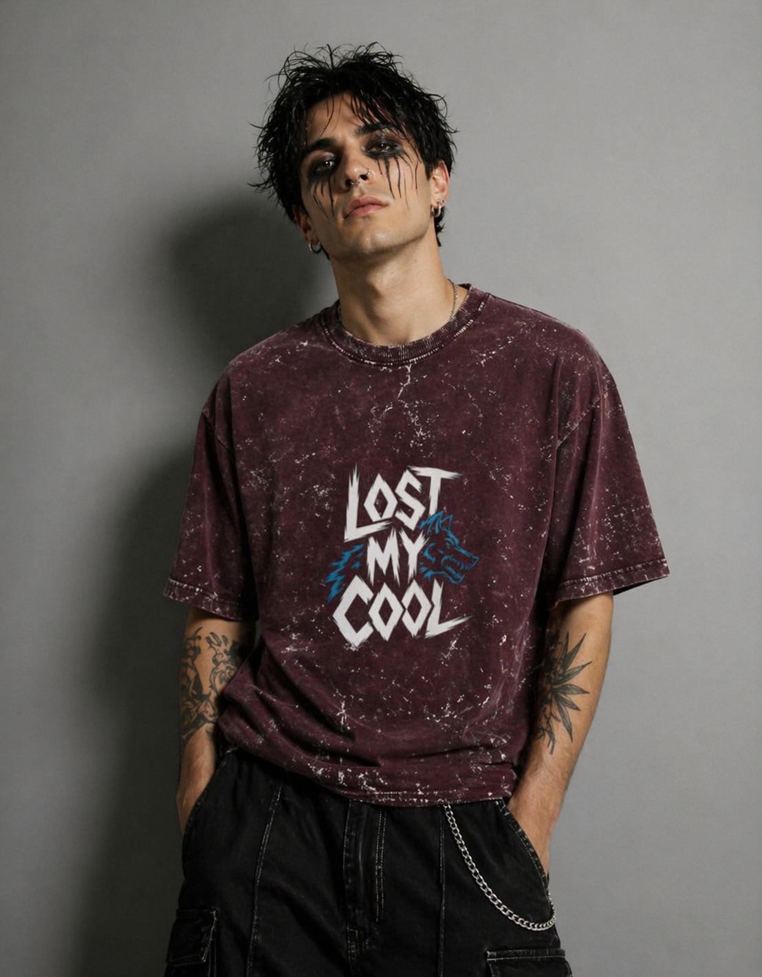 LOST MY COOL - Acid Washed Oversized Tee
