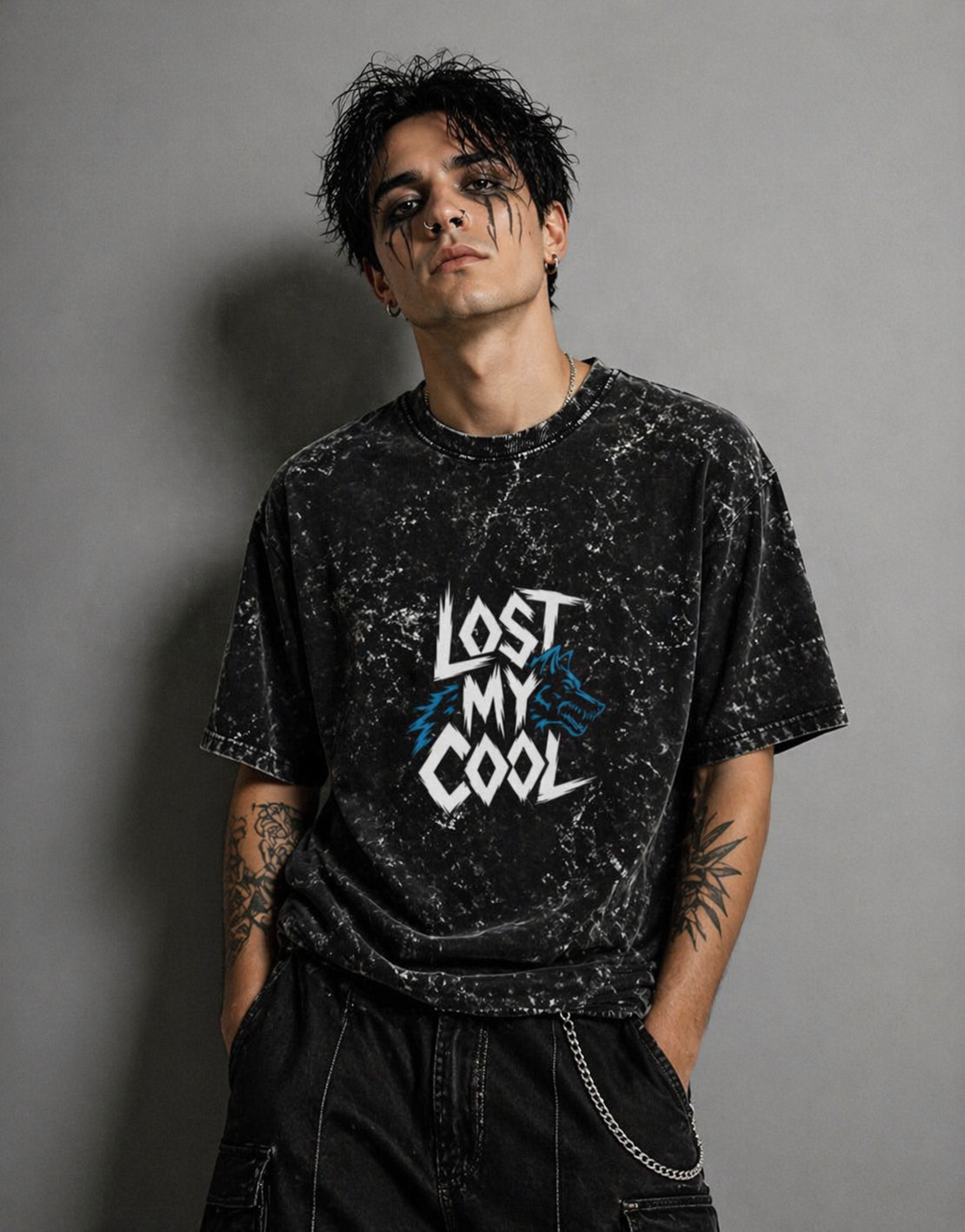 LOST MY COOL - Acid Washed Oversized Tee