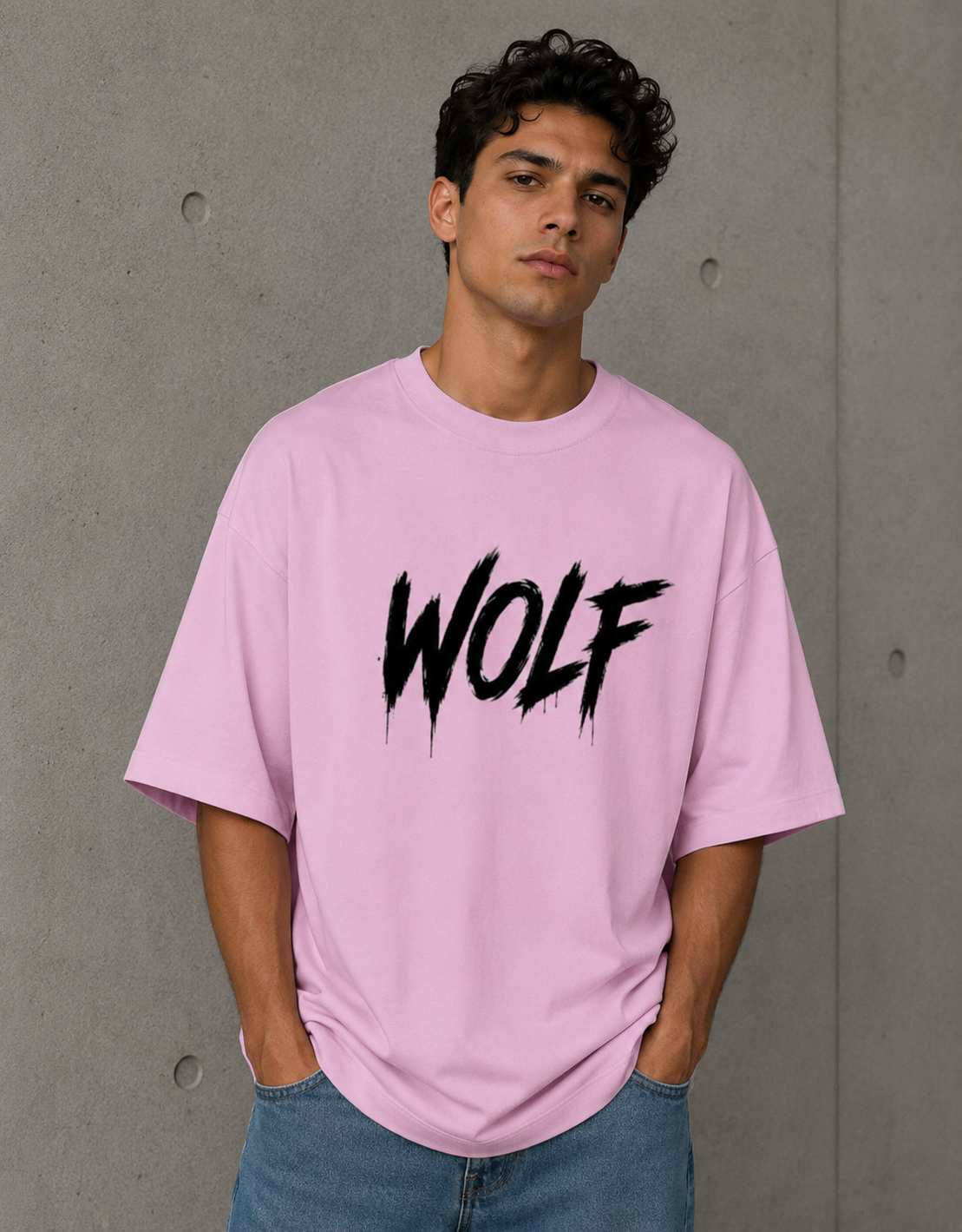 WOLF - Back and Front Terry Oversized Tee