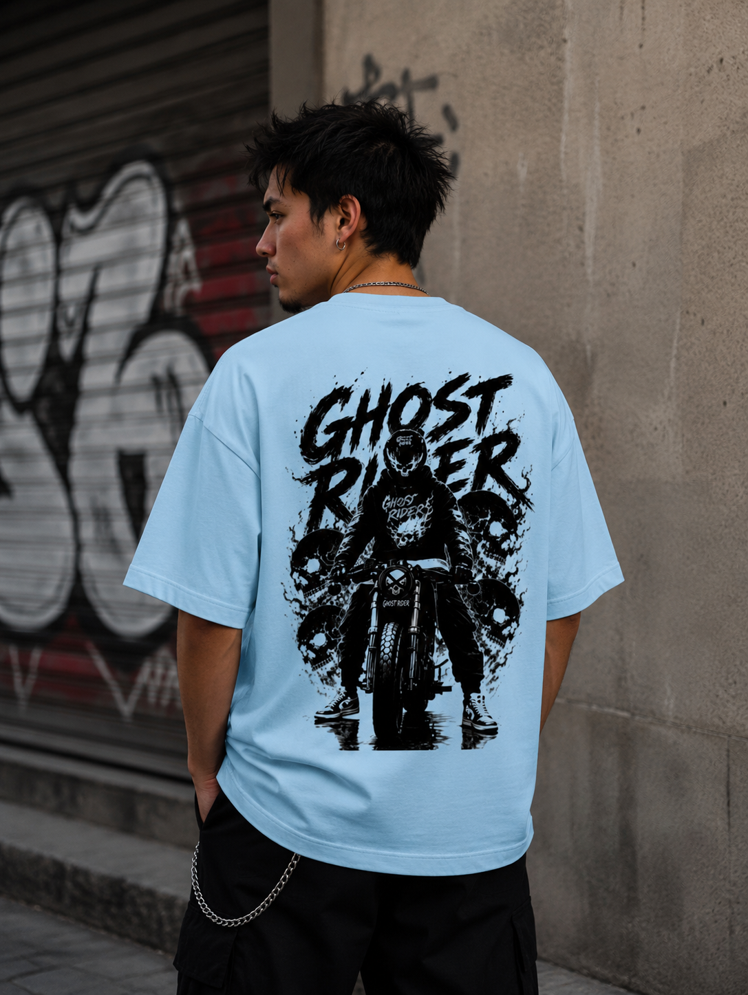 Ghost Rider - Back and Front Terry Oversized Tee