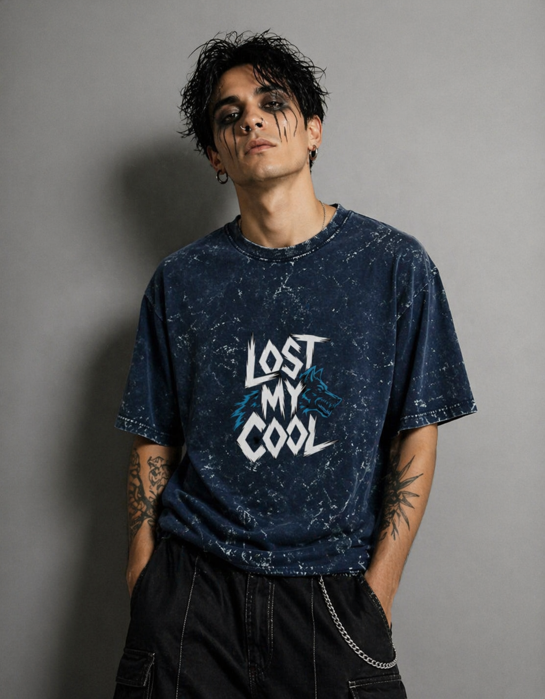 LOST MY COOL - Acid Washed Oversized Tee