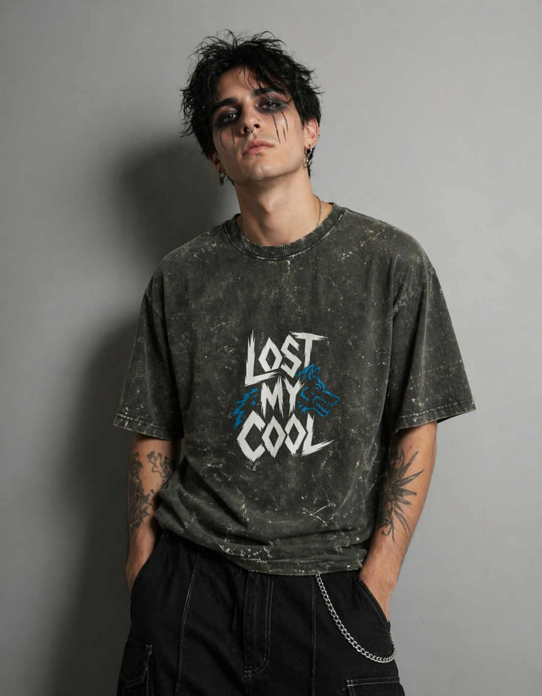 LOST MY COOL - Acid Washed Oversized Tee