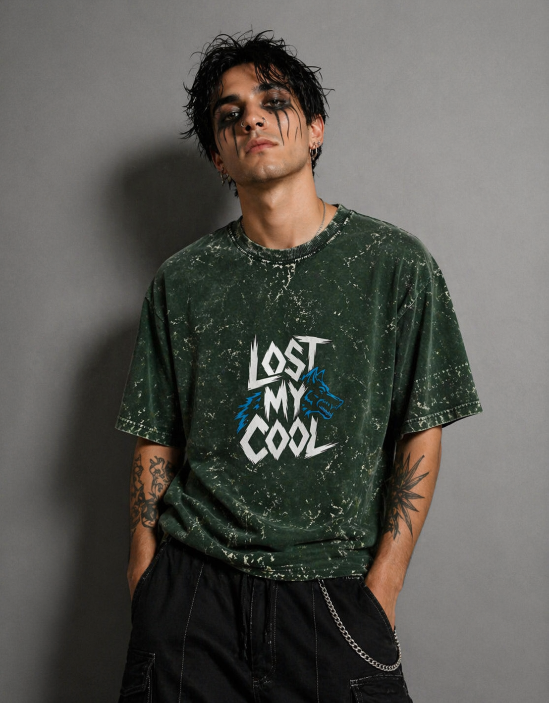 LOST MY COOL - Acid Washed Oversized Tee