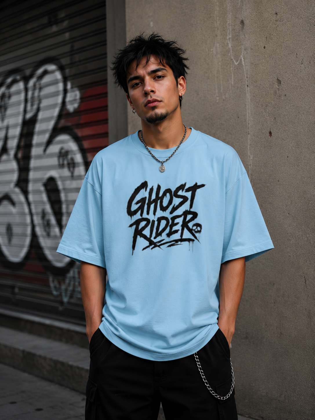 Ghost Rider - Back and Front Terry Oversized Tee