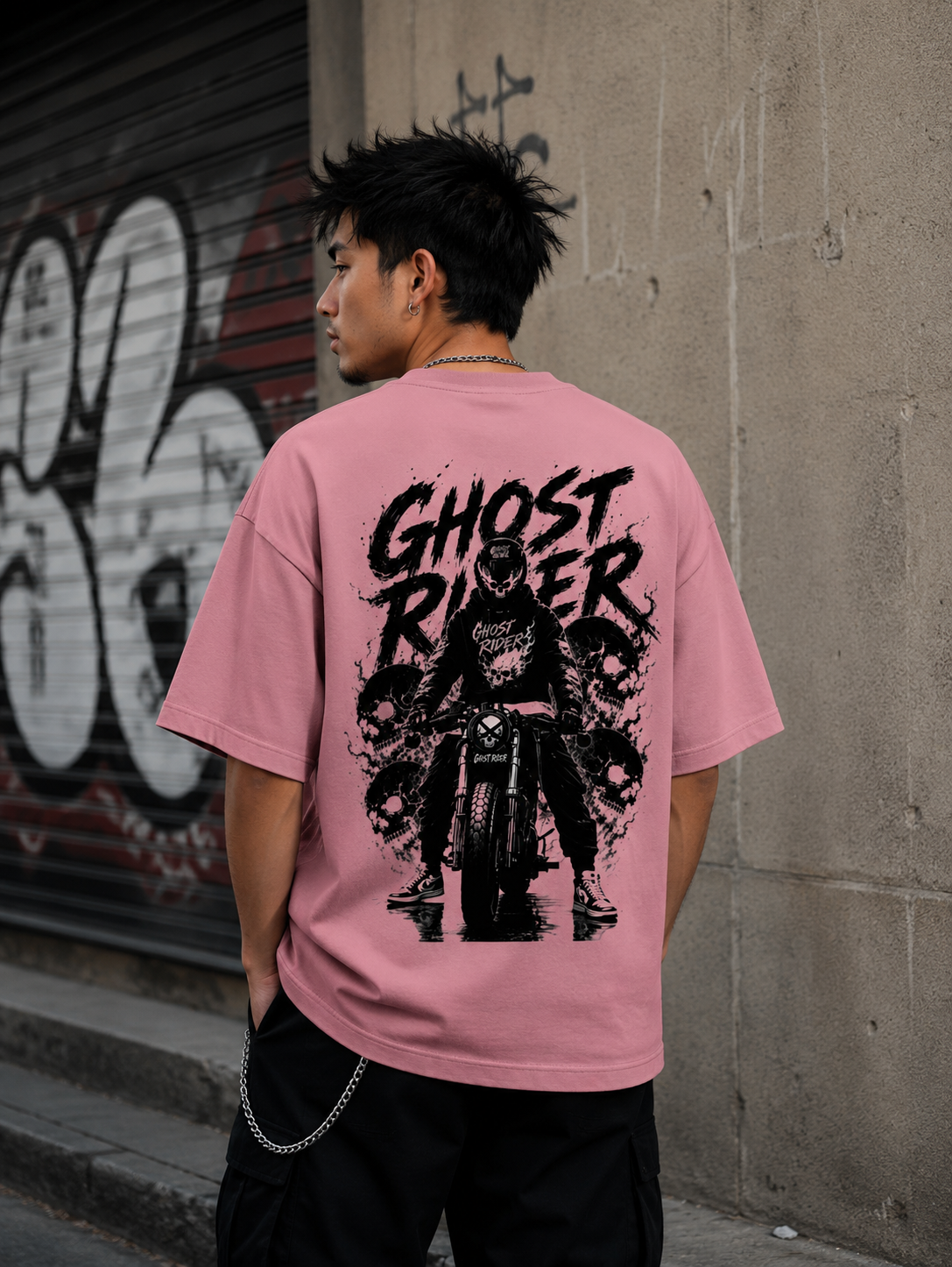 Ghost Rider - Back and Front Terry Oversized Tee