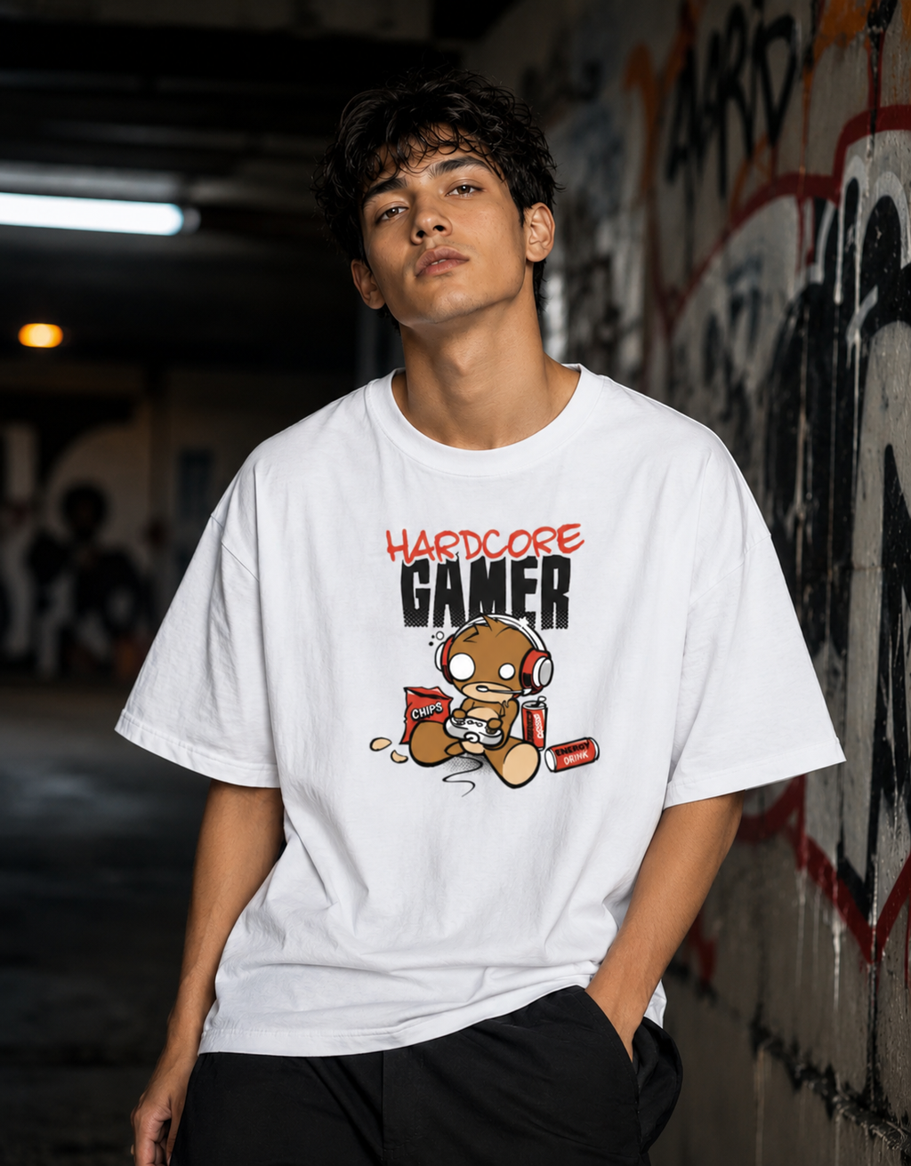 Hardcore Gamer - Oversized Classic T-Shirt