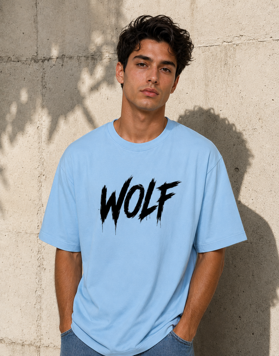 WOLF - Back and Front Terry Oversized Tee