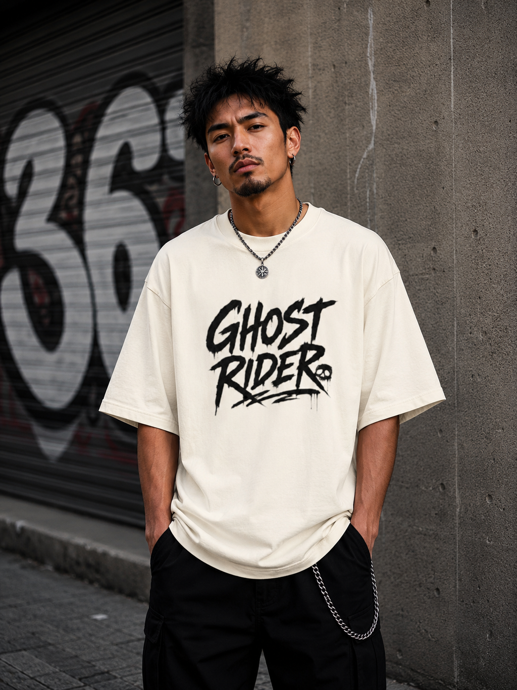Ghost Rider - Back and Front Terry Oversized Tee