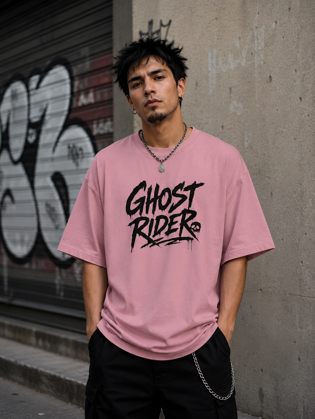 Ghost Rider - Back and Front Terry Oversized Tee