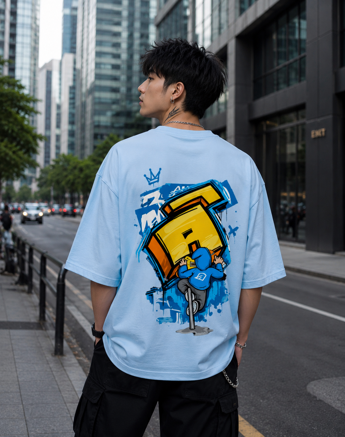 CRISIS - Back and Front Terry Oversized Tee
