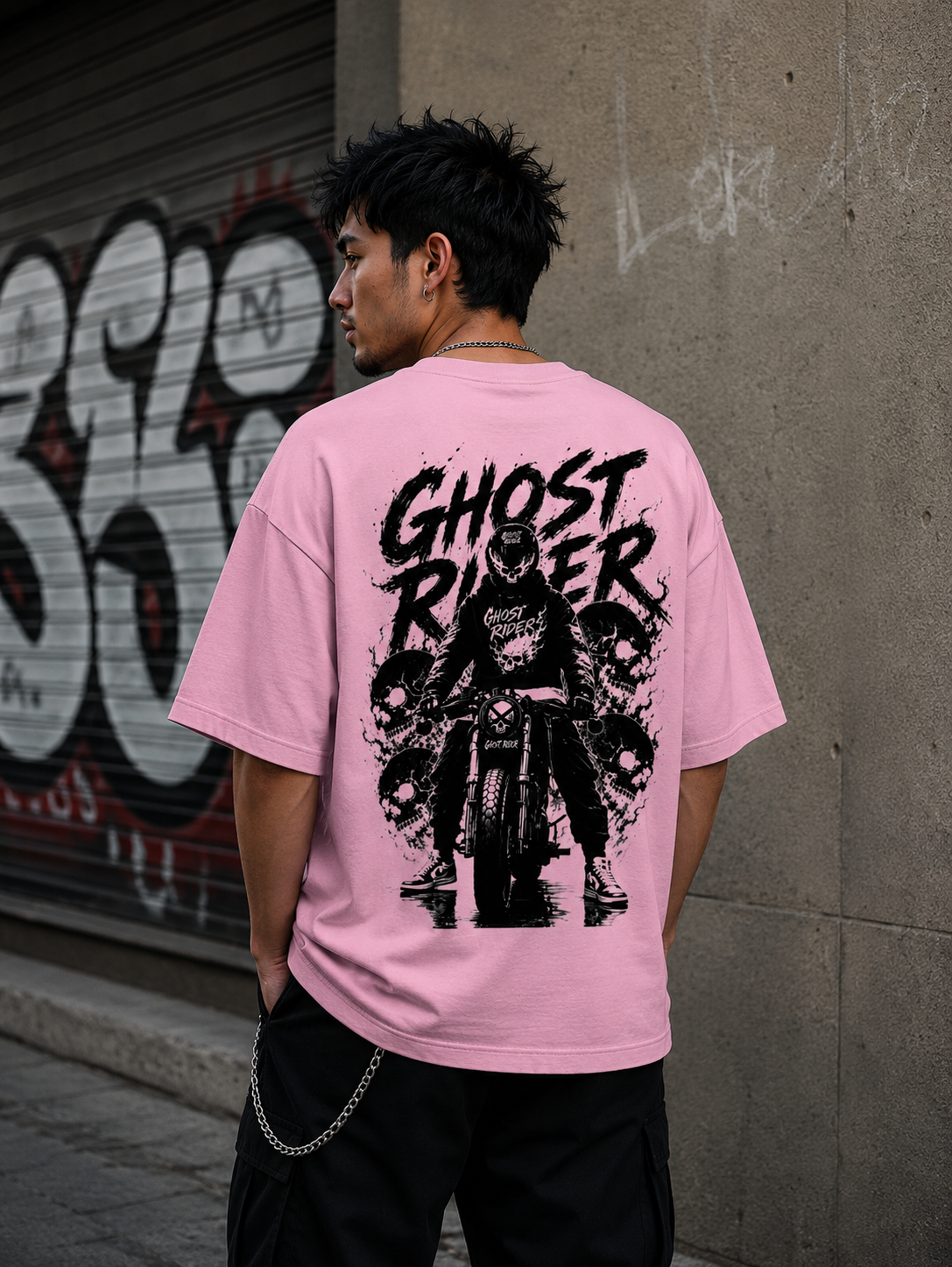 Ghost Rider - Back and Front Terry Oversized Tee