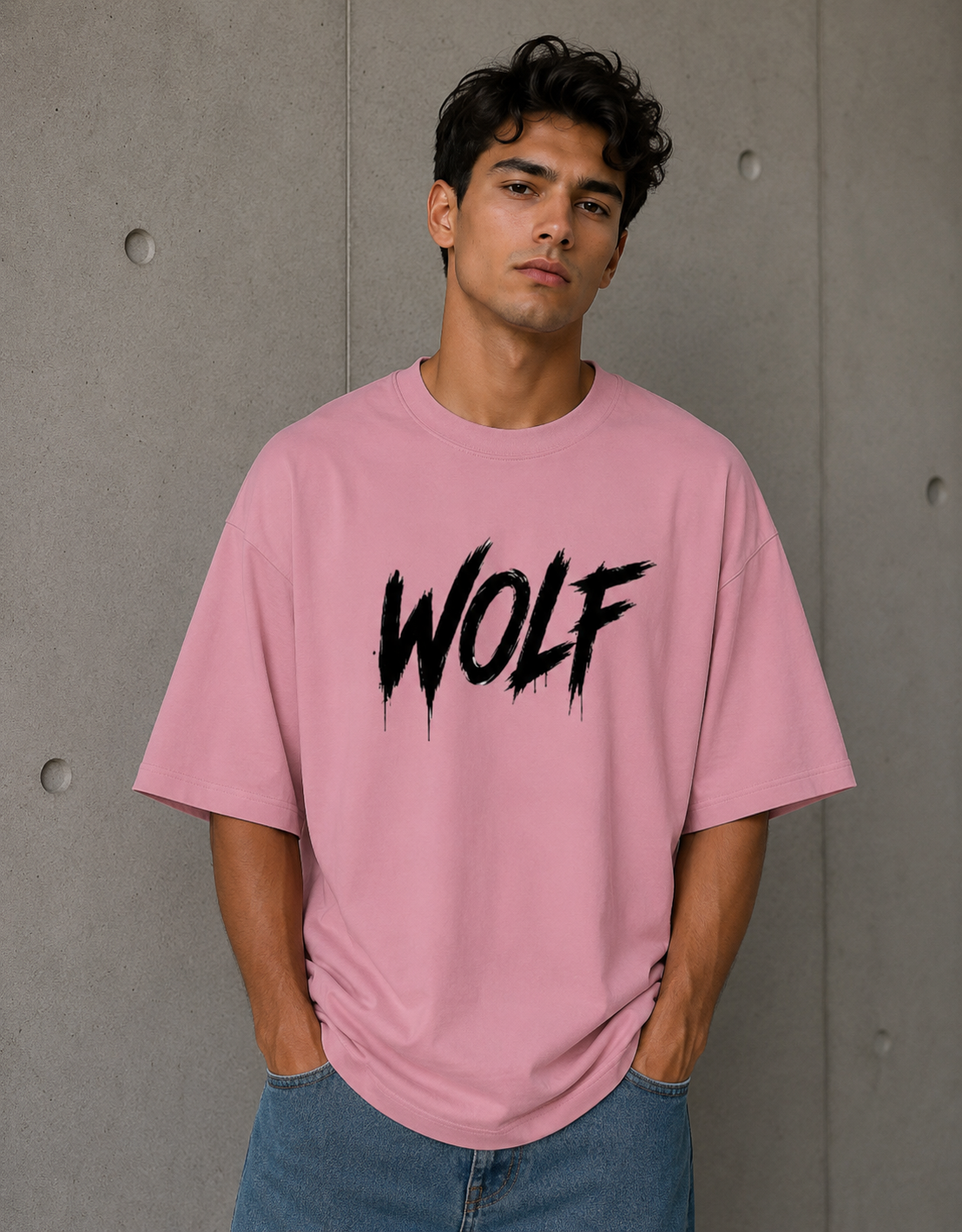 WOLF - Back and Front Terry Oversized Tee
