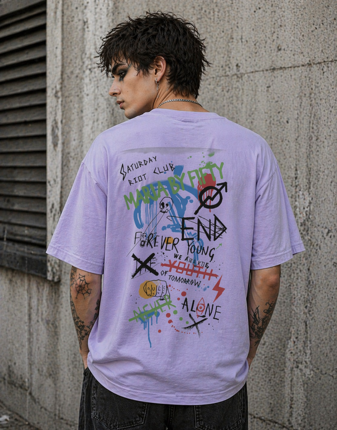 Backside Trendy Unisex Oversized Standard T-Shirt